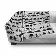 thumbnail image 3 of Zoo Soft Flannel Fleece Throw Blanket, Silhouettes of Animals Wildlife Nature Mammals Monochrome Style Fauna Print, Cozy Plush for Indoor and Outdoor Use, 60" x 80", Black White, by Ambesonne, 3 of 6