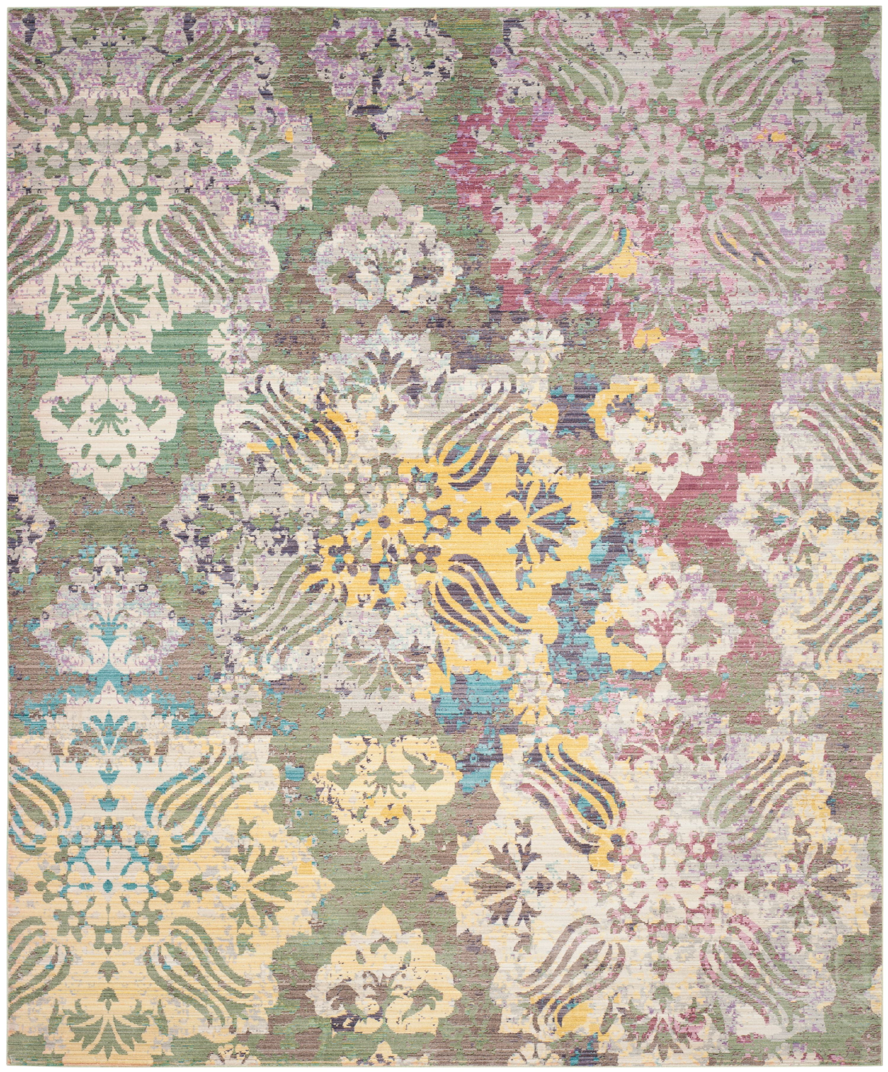 SAFAVIEH Valencia Rowland Vintage Floral Polyester Area Rug, Multi, 9' x 12'
