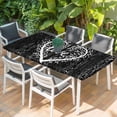 thumbnail image 2 of Valentine's Day Table Cloths for 6 Foot Rectangle Tables, Love Branches Vintage Wood Grain Black Patio Waterproof Elastic Fitted Tablecloths, Washable Rectangular Table Cover for Camping, 2 of 8