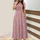 thumbnail image 4 of Vestido de Verano para las Mujeres Gradiente Impreso Cuello en V Manga Corta de la Longitud Del Tobillo Vestido, Vestido Corto de Verano, 4 of 5