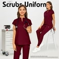 thumbnail image 4 of VIAOLI Women's Scrubs Set - V-Neck Top with 8 Pocket Jogger Pants and Comfortable Fit - Medical Uniforms for Nurse Professionals, 4 of 6