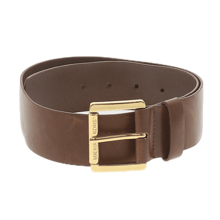 Michael Kors Women's Vintage Brown Leather Gold HardwareThick Belt , SIZE 2, NWOT