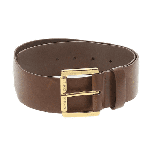 Michael Kors Women's Vintage Brown Leather Gold HardwareThick Belt , SIZE 2, NWOT