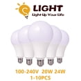 thumbnail image 2 of Bombilla LED de presión ancha A80 de 1-10 piezas, 100V-240V, E27, B22, 20W, 24W, alta eficiencia de luz, sin estroboscopio, adecuada para iluminación del hogar, centro comercial, 2 of 4