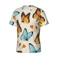 thumbnail image 5 of Vsdgher Butterflies Print Men's Dry Fit Mesh Athletic Shirts Moisture Wicking Tennis T-Shirt Tops, 5 of 9