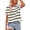 Dark Green Pink, variant on Summer Tops for Women Crewneck Short Sleeve Striped T Shirts Casual Spring Clothes Color Block Basic Tee Blouses