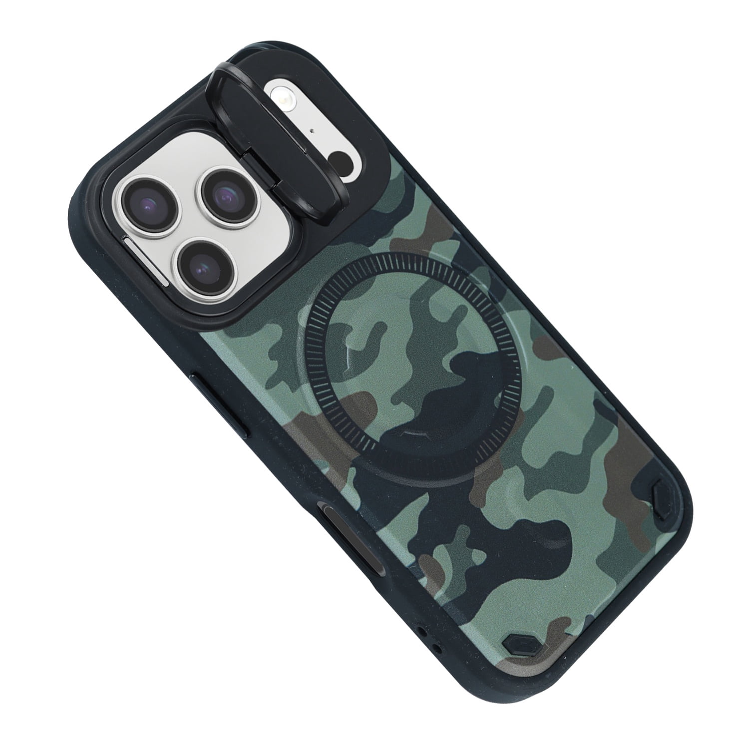 Lightweight Camo MagSafe Case Featuring Camera Kickstand for iPhone 17 Pro Max - Greenq