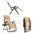 thumbnail image 2 of Costway 2PC Zero Gravity Chair Oversize Lounge Patio Heavy Duty Folding Recliner Beige, 2 of 9