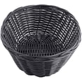 thumbnail image 4 of TableCraft 2474 Black 9" x 6" Oval Woven Plastic Basket - Dozen, 4 of 4