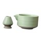 thumbnail image 4 of Juego de 2 cuencos de cerámica para matcha con pico vertedor Verde, 4 of 9