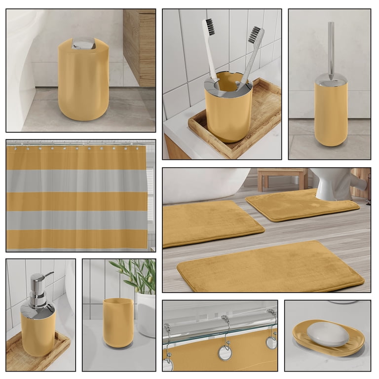 Nestl 23-Piece Bathroom Accessory & Rug Set, Gold photo 3