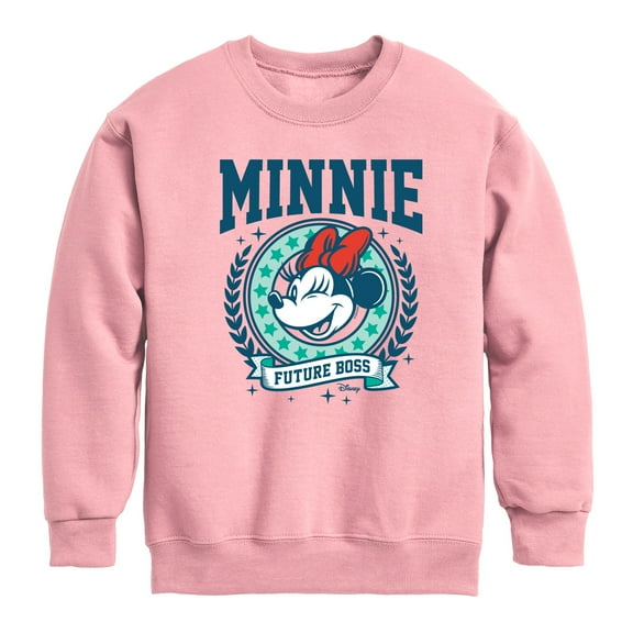 Disney - Minnie Preppy Future Boss - Toddler & Youth Crewneck Fleece Sweatshirt