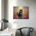 thumbnail image 3 of Nawypu Cat Canvas Wall Art Purple Tabby Print Pet Cat Wall Art Animal Modern Art for Home Bathroom Kids Room Nursery Decor Framed Artwork Decor Ready to Hang 20x16 inch, 3 of 4
