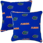 Florida Gators College Covers Indoor or Outdoor Decorative Pillow Pair, 16 in x 16 in