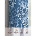 thumbnail image 5 of Navy Blue Coral Coastal Sheer Curtains 45 Inch Length 2 Panels Set, Ocean Nautical Seaside Beach Voile Window Treatment Rod Pocket Small Kitchen Curtains Drapes for Bedroom 52"x45"x2, 5 of 7