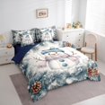 thumbnail image 3 of Manfei Kawaii Snowman 7-Piece Bedding Comforter Set,Brown Pine Cone King Bedding Sets,Merry Christmas Bed Sheets For Girls Kids,Microfiber Bedroom Decor Reversible, 3 of 8