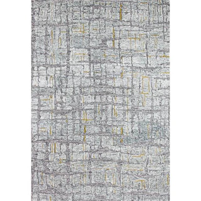 Bashian R130-GY-4X6-LC165 Tapis de Zone 3 Pi. 6 Po. x 5 Pi. 6 Po. Verona Transitionnel 100 pour Cent Laine Tufté Main, Gris