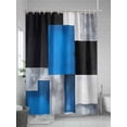thumbnail image 5 of Blue Black Grey Shower Curtain, Abstract Gradient Modern Art Waterproof Shower Curtain Set with 12 Hooks Lightweight Washable Fabric Shower Curtains for Bathroom 72x78 Inches, 5 of 6