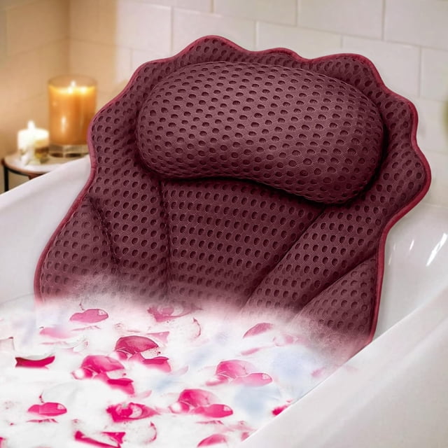 Almohada de baño RUVINCE, bañera ergonómica de lujo con ventosas