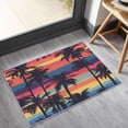 Palm Tree Area Rugs, Tropical Hawaii Sunset Pattern Carpet, Washable ...