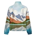 thumbnail image 6 of Jackets for Women Winter Coat Jackets Flannel Stand Collar Jacket(Mountain Reflection Art Print,Size:S-4XL), 6 of 7