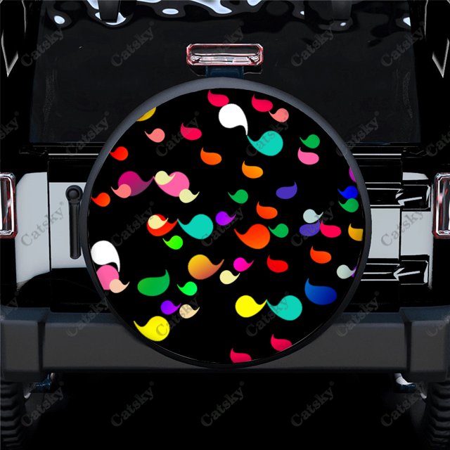 Abstract - Colors Print Spare Tire Cover Waterproof Tire Wheel Protector for Car Truck SUV Camper Trailer Rv 14"-17"