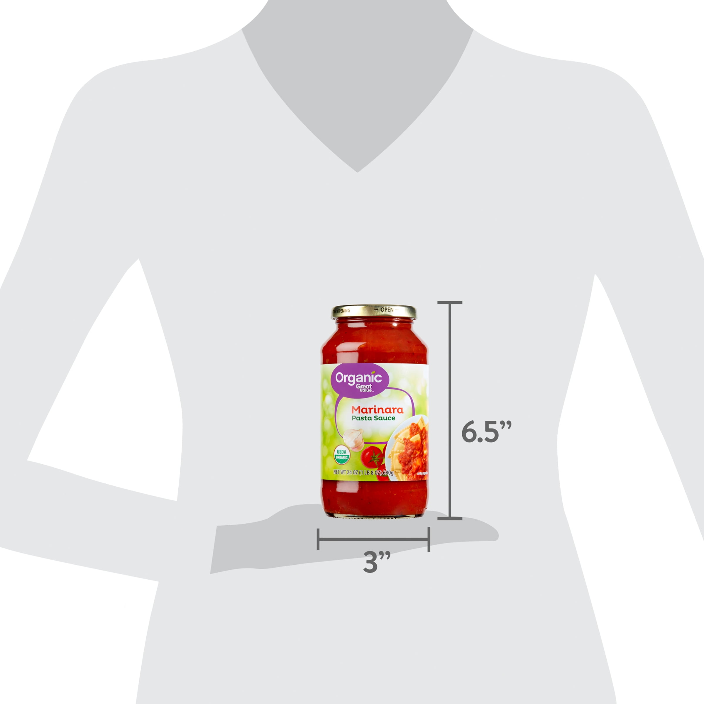 (3 pack) Great Value Organic Marinara Pasta Sauce, 24 oz