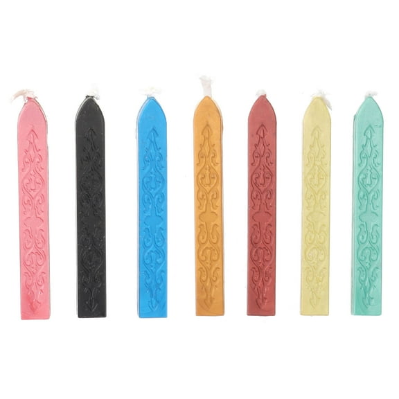 LEORX 7 Pcs Vintage Sealing Wax Sticks With Wick Retro Wax Seal Stamp Shimmering For Letter Invitation Decoration