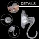 thumbnail image 5 of 4 Pack Suction Cup Hooks, Clear Reusable Heavy Duty Suction Cup Hooks p202411261245, 5 of 5
