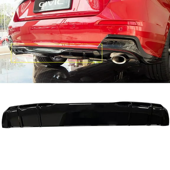NINTE Rear Diffuser for 2022 2023 11th Gen Honda Civic Sedan ABS Painted Rear Bumper Lip