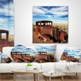 thumbnail image 4 of Designart Vintage Car under Bright Blue Sky - Abstract Throw Pillow - 18x18, 4 of 5