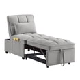 thumbnail image 6 of Miniyam 4 in 1 Tufted Single Pull-out Sofa Bed, Convertible Chaise Lounge, Gray, 6 of 10