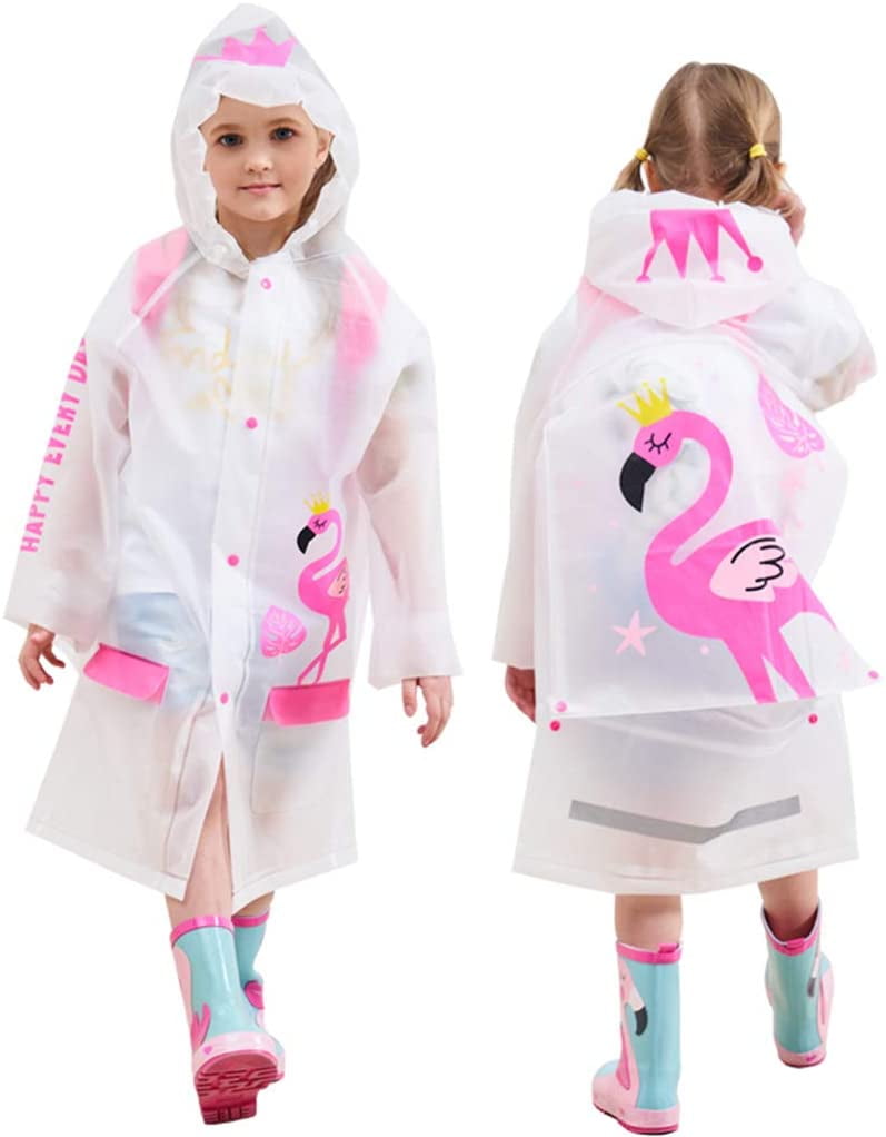 Kids Rain Coat Inflatable Hooded Rainproof Cape Waterproof Jacket Boys Girls Poncho Reusable Rainwear Blue 