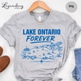 thumbnail image 4 of Lake Ontario Forever Map Shirt Lake Ontario Graphic Tee White Great Lakes Vacation Shirt Toronto Area Top, 4 of 9