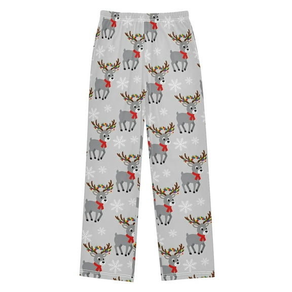 joogoo Christmas Deer Snowflakes Pajama Pants Pj Bottoms Sleepwear Lounge L