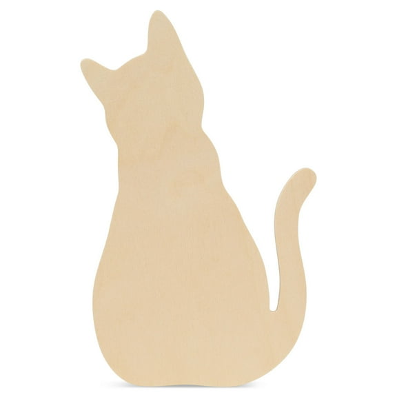 Wood Cat Cutouts 12 x 7-3/10 Inch, Pack of 25 Fall Unfinished Wood Cutouts to Paint and Display, DIY Halloween Décor, by Woodpeckers
