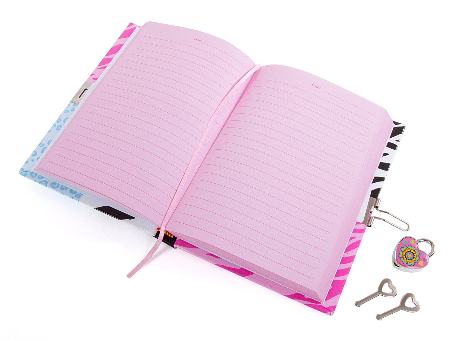 Girls Secret Diary with Lock Notebook 300 Pages Journal Padlock 2 Keys for Kids