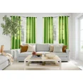 thumbnail image 2 of Gorgeous Home Linen 1 Piece Mira Faux Silk Semi-Sheer Bronze Grommet Curtain 55" x 63", Lime Green, 2 of 5