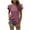 Wine, variant on Giftesty Women's V- Neck Solid Color Short Sleeve Lapel Tops