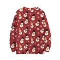 thumbnail image 3 of WTOBBY Women's Casual Long Sleeve Woolen Christmas Sweatshirt, Holiday Print Pullover with Cute Design, Cozy Fall and Winter Top for Vacation and Parties,Red L, 3 of 3