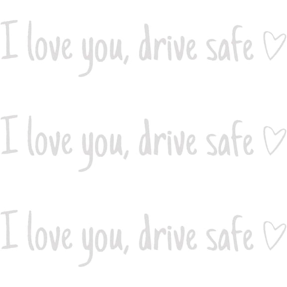 3Pcs I Love You Drive Safe Rearview Mirror Decals White Word Decorative Stickers PVC Waterproof Self Adhesive Car Window Decor Accessories for Vehicles Blessing Sticker 1.1x4.6in White