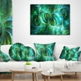 thumbnail image 3 of Designart Blue Fractal Ornamental Glass - Abstract Throw Pillow - 16x16, 3 of 4