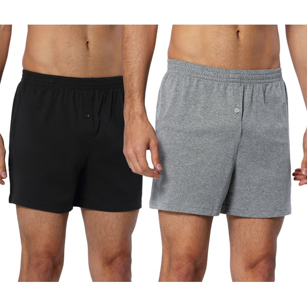 CYZ Collection - CYZ Mens 2-Pack 100% Cotton Knit Boxer Shorts/Lounge ...