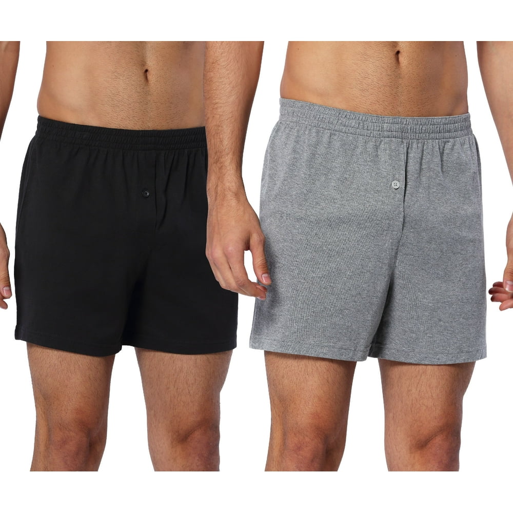 CYZ Collection CYZ Mens 2 Pack 100 Cotton Knit Boxer Shorts Lounge cyz-collection-cyz-mens-2-pack-100-cotton-knit-boxer-shorts-lounge