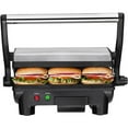 thumbnail image 1 of Chefman 3-in-1 Panini Press & Grill, 2-Slice Non-Stick, Opens Flat - Stainless Steel, New, 1 of 5