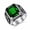 Green, variant on Men's Stainless Steel Rectangular Signet Ring, Faceted Color Accent Geometric Band for Men, Sizes 7-12
