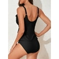 thumbnail image 4 of DOKOTOO Women's Ruffle Tankini Tummy Control High Waist Bottom Quick Dry Swimsuit Sets, 4 of 7