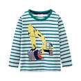 thumbnail image 2 of dmqupv Baby Boy Sweatshirt Toddler Baby Boy Outfit 2-7T Striped Truck Pattern Long Sleeve Shirt Sweatshirt Green,2-3 Years, 2 of 6