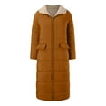 thumbnail image 4 of Kcodviy Femmes Décontracté à Fermeture Éclair Femmes Manteaux d'Hiver Veste avec Poches Molleton Maternité Grande Taille Veste Chandail à Capuchon Hiver Réversible Teddy Doudoune Grande Taille Manteau Long Vêtement d'Extérieur, 4 of 5