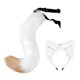 thumbnail image 3 of Diadema con orejas de zorro de imitación Hugo Diadema Unisex Blanco Cola de traje, 3 of 9